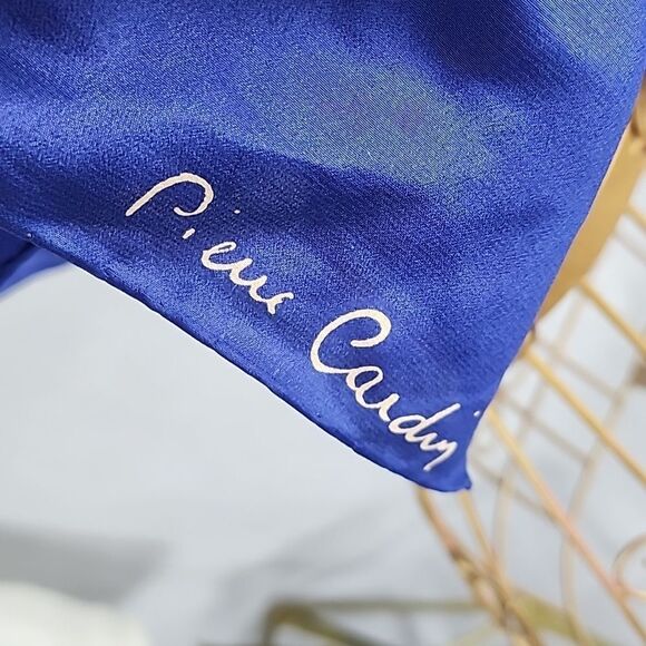 Silk Pierre Cardin Scarf Vintage Hand Rolled Nautical Patriotic - Picture 5 of 7